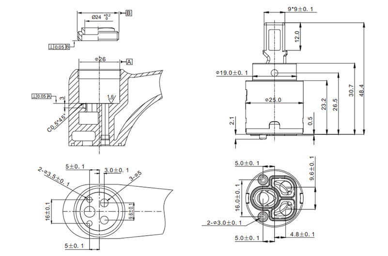 25D-1 25mm Low Torque Cartridge Drawing