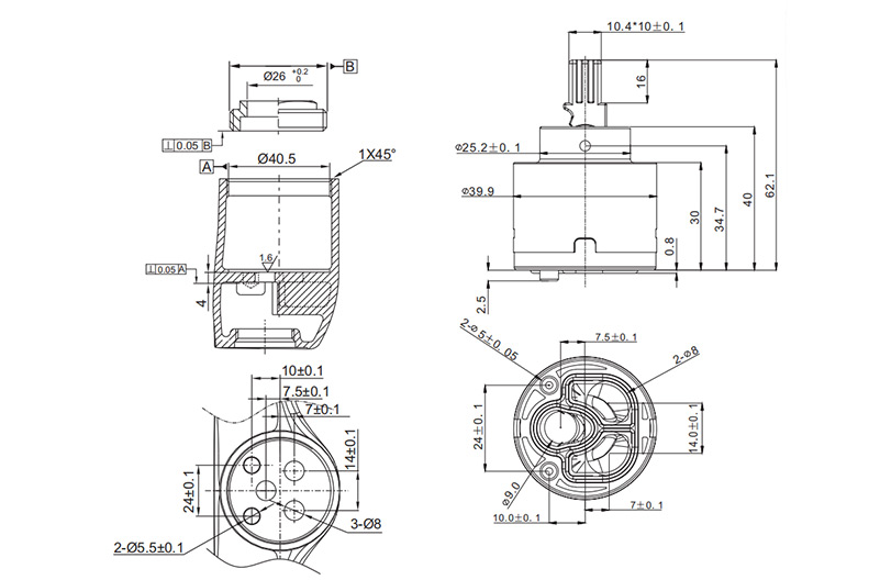 40D-1 40mm Low Torque Cartridge Drawing