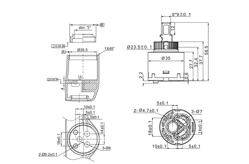 35D-6 35mm Low Torque Cartridge Drawing