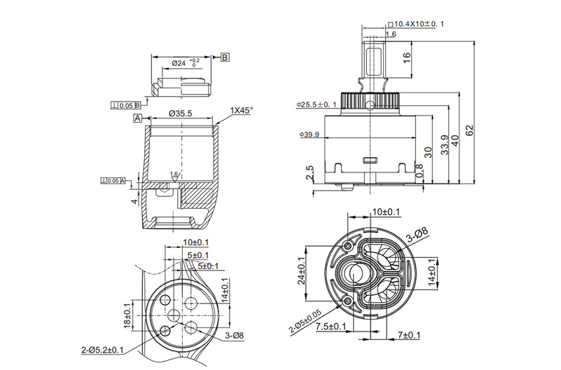 40D-6 40mm Low Torque Cartridge Drawing