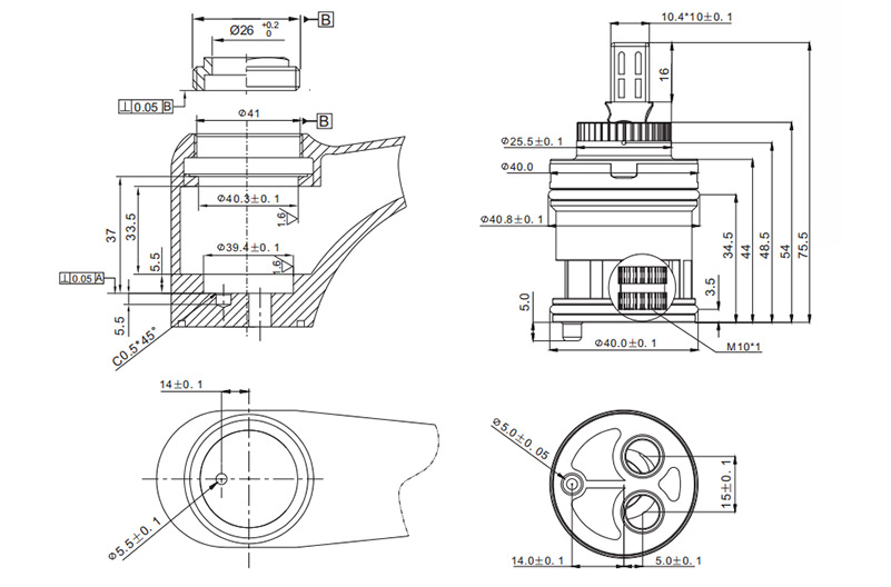 LT40H-10 40mm Combined Cartridge with Distributor Drawing