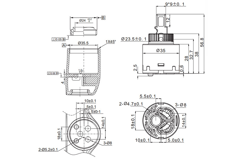 35D-5 35mm High Pressure Cartridge Drawing