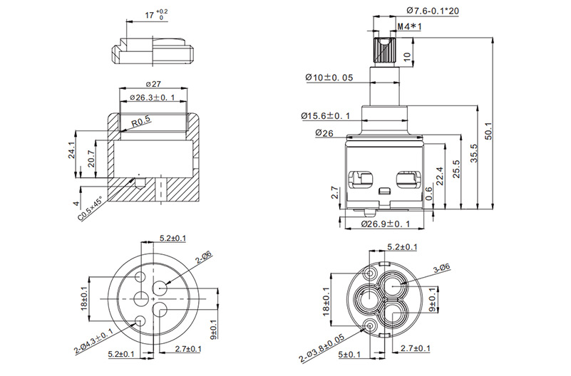 D26 26mm Diverter Drawing