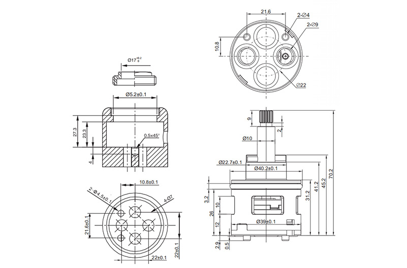 D39 39mm Diverter Drawing