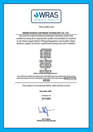 wras approved products certificate